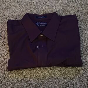 Stafford Burgundy Short Sleeve Dress Shirt